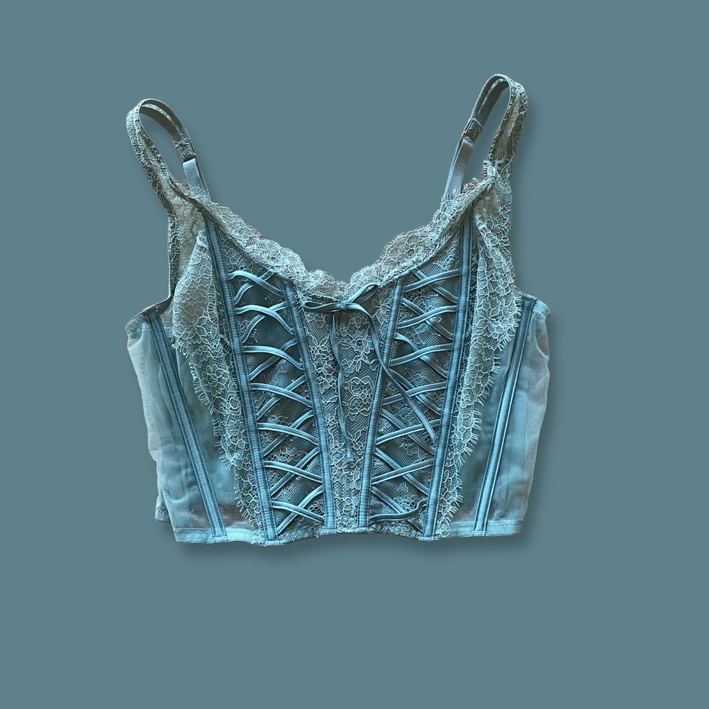 SAGE LACE-UP CORSET TOP